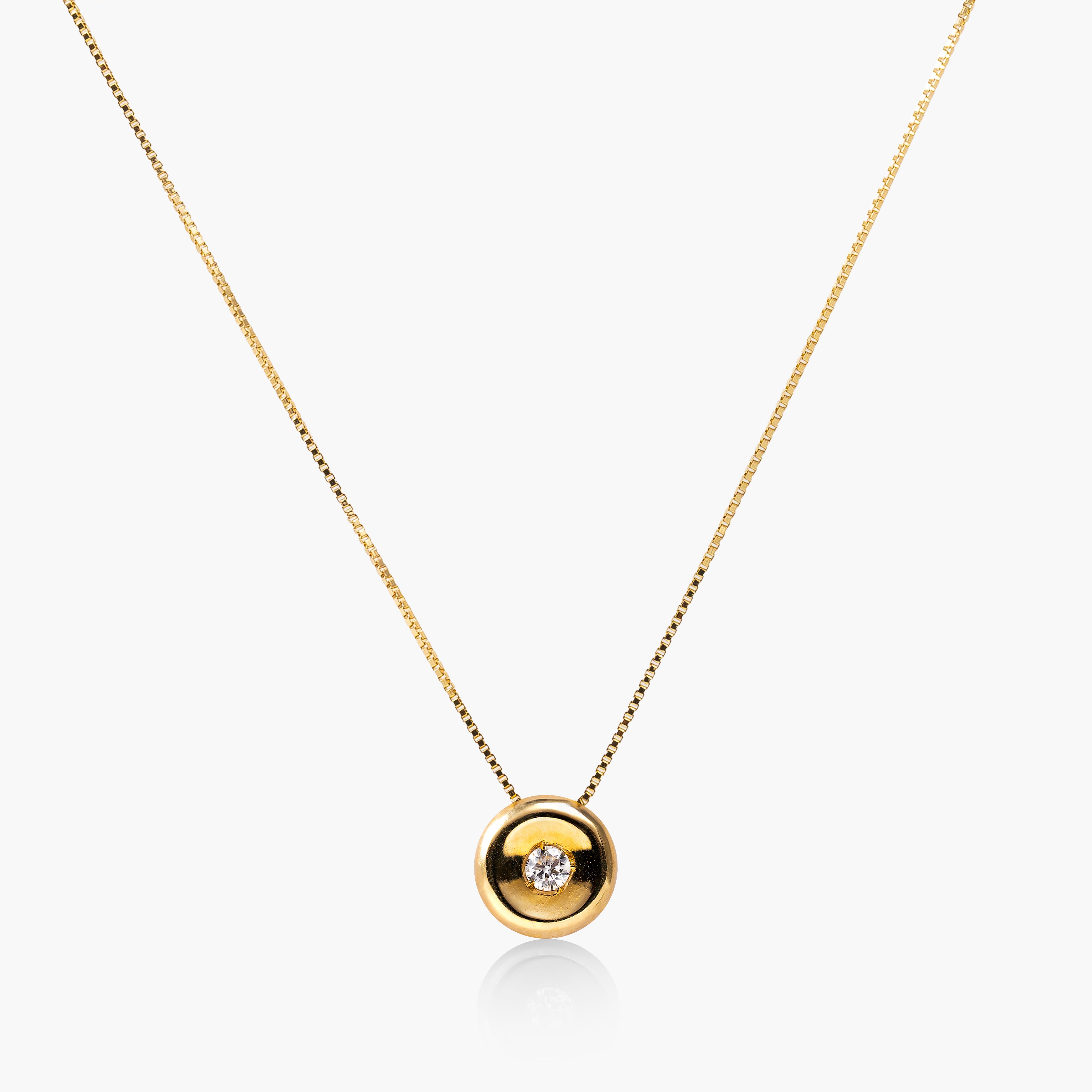 Round Gold Spotlight Diamond Necklace