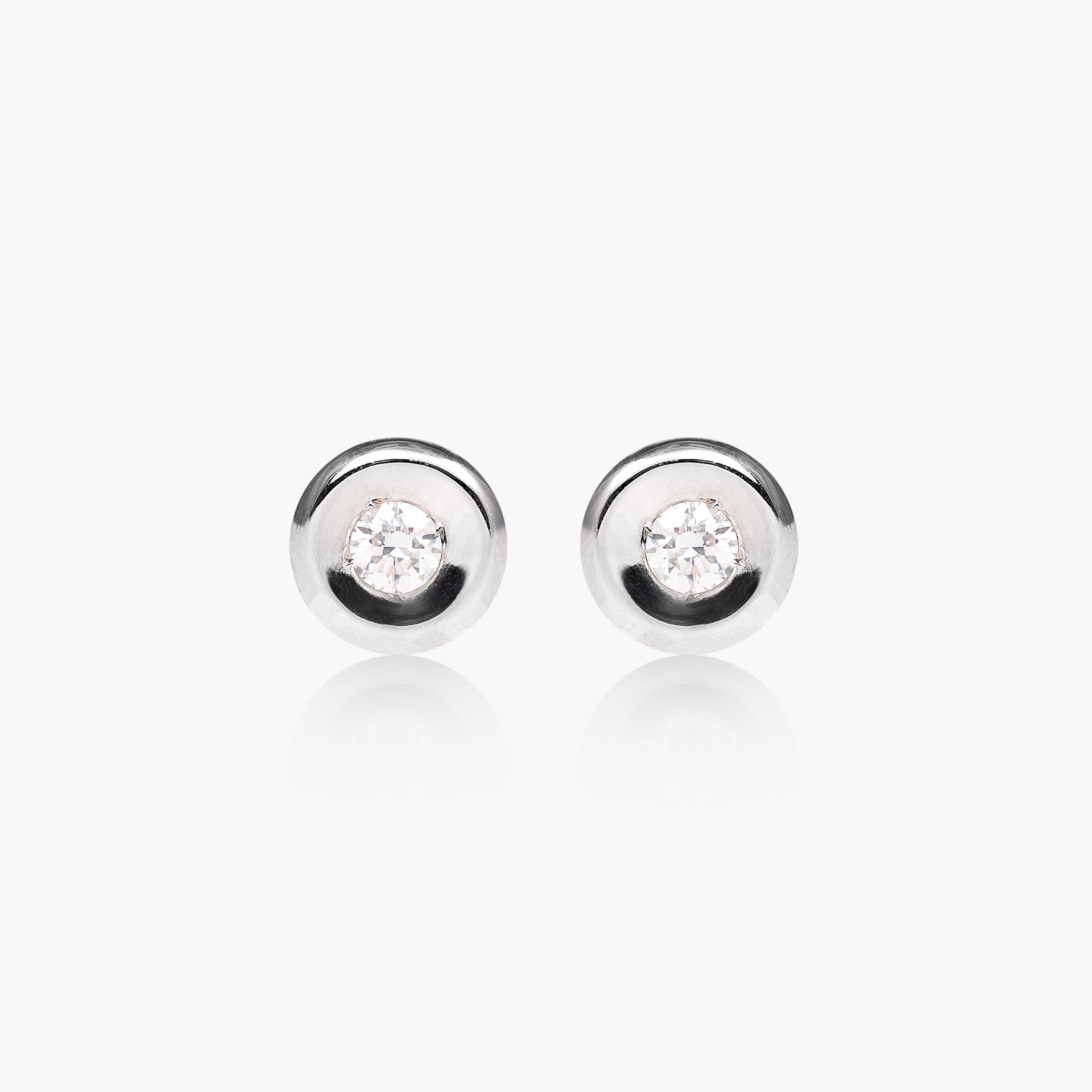 Round Spotlight Diamond Earrings