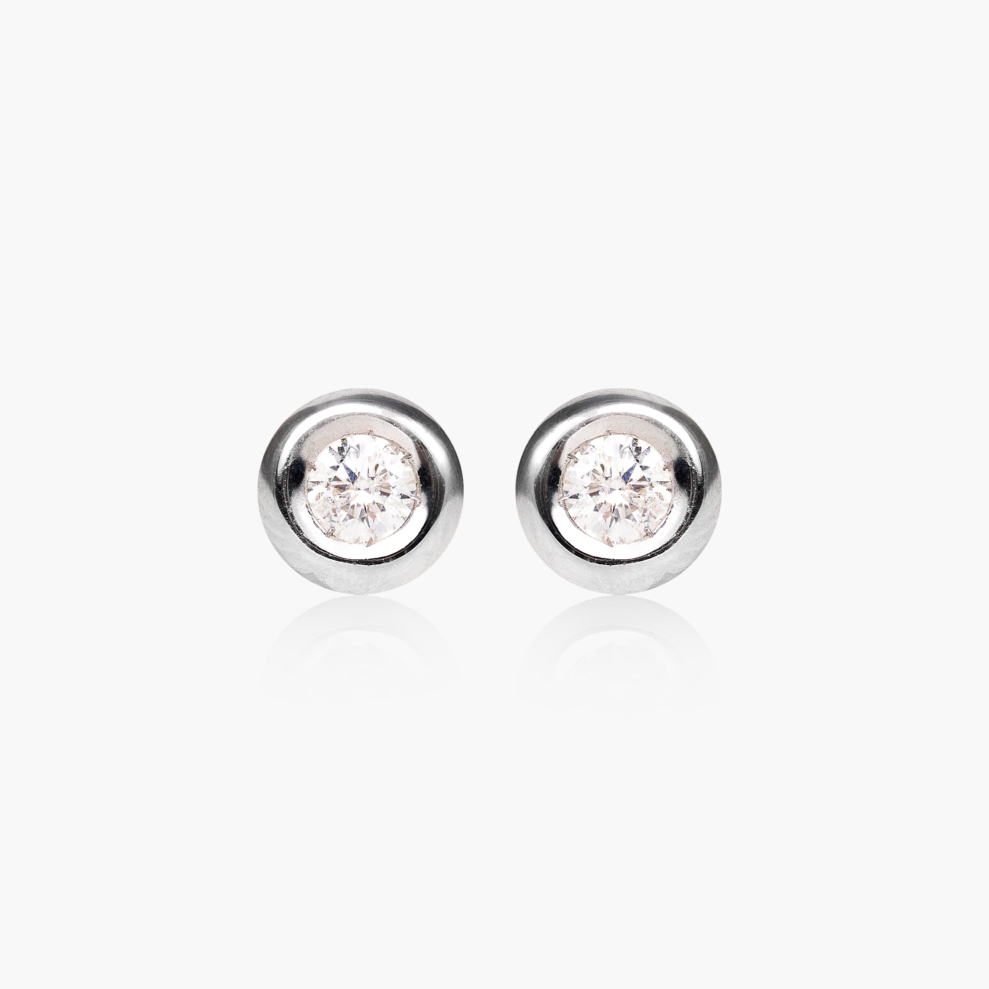 Round Spotlight Diamond Earrings